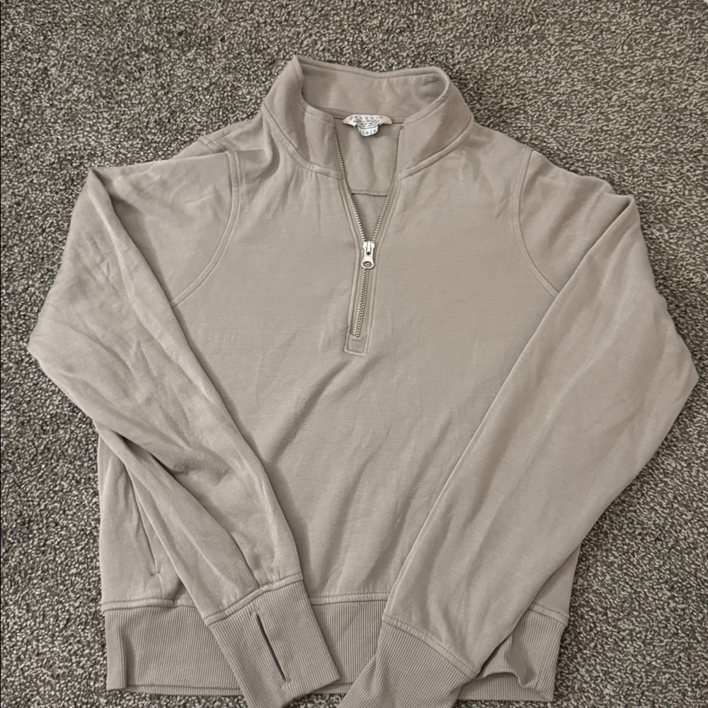 Danskin Tan Quarter-Zip Pullover
